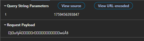 The POST request payload (after pressing next once)