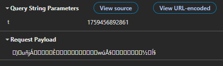 The POST request payload (after pressing next twice)