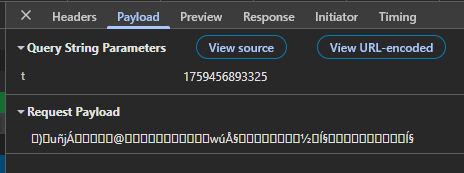 The POST request payload (after pressing next thrice)