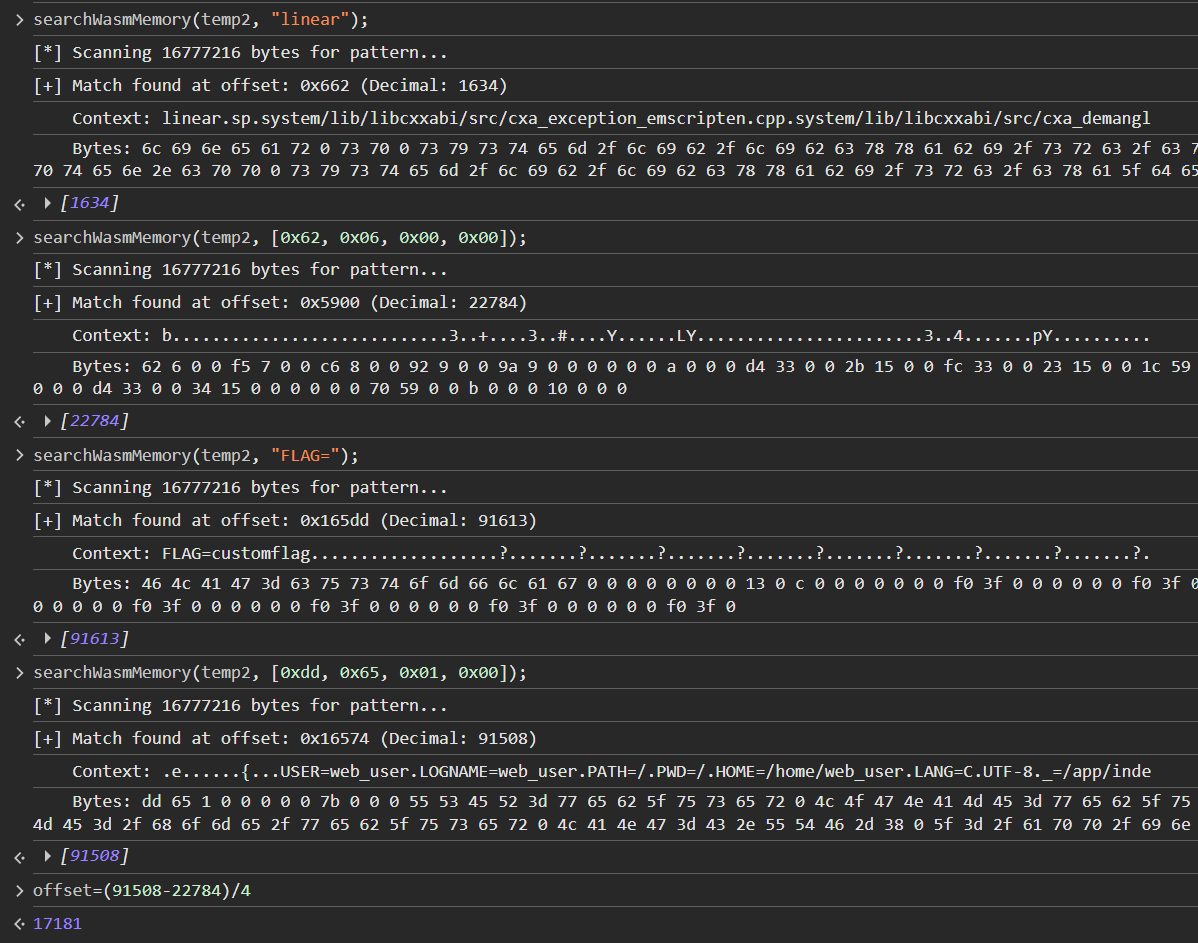 Calculating the offset